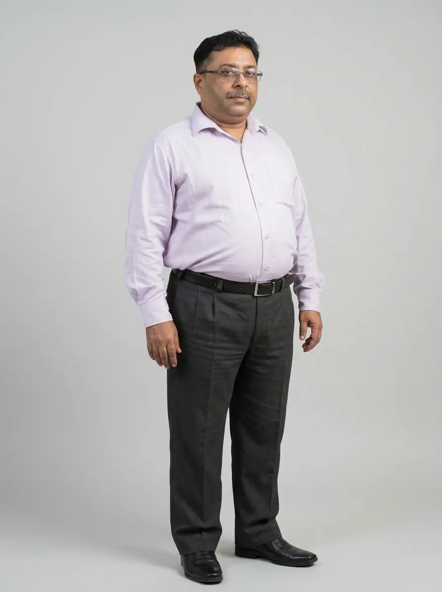 Gautam Guha before - 2017, 115 kg, HbA1c 8.4%, type-2 diabetic